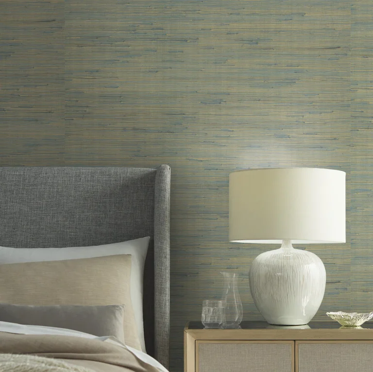 Candice Olson Jute Wallpaper - Gold/Smokey Blue — Ảnh 3
