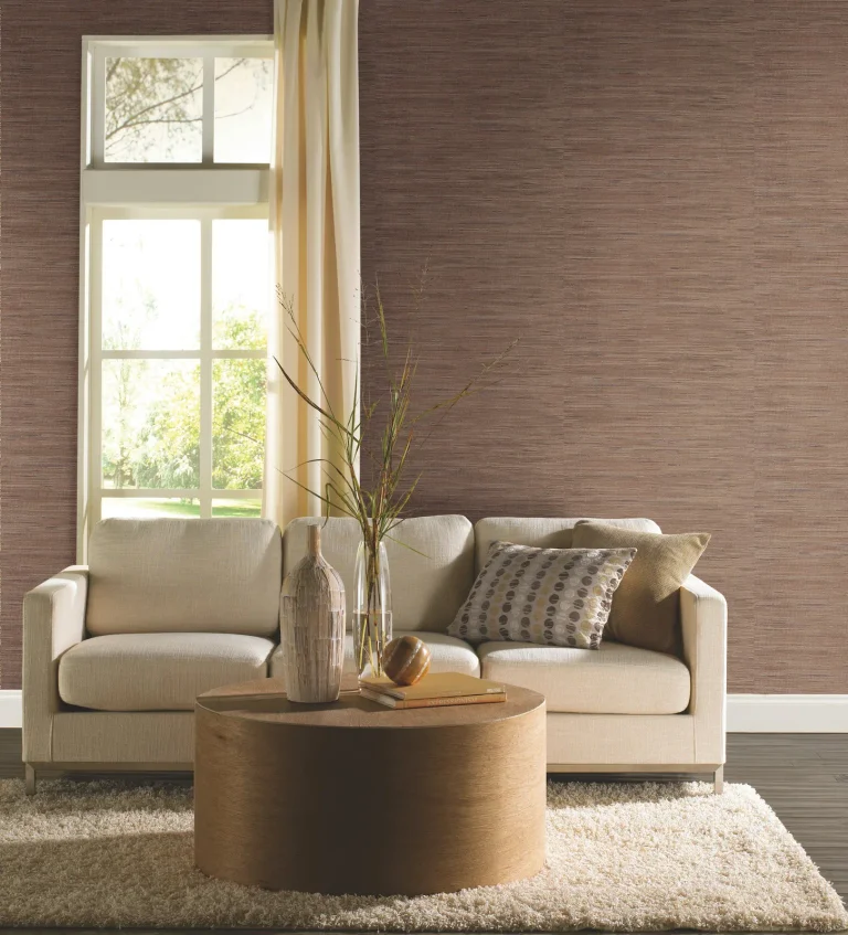 Grasscloth Texture Wallpaper - Chestnut — Ảnh 3