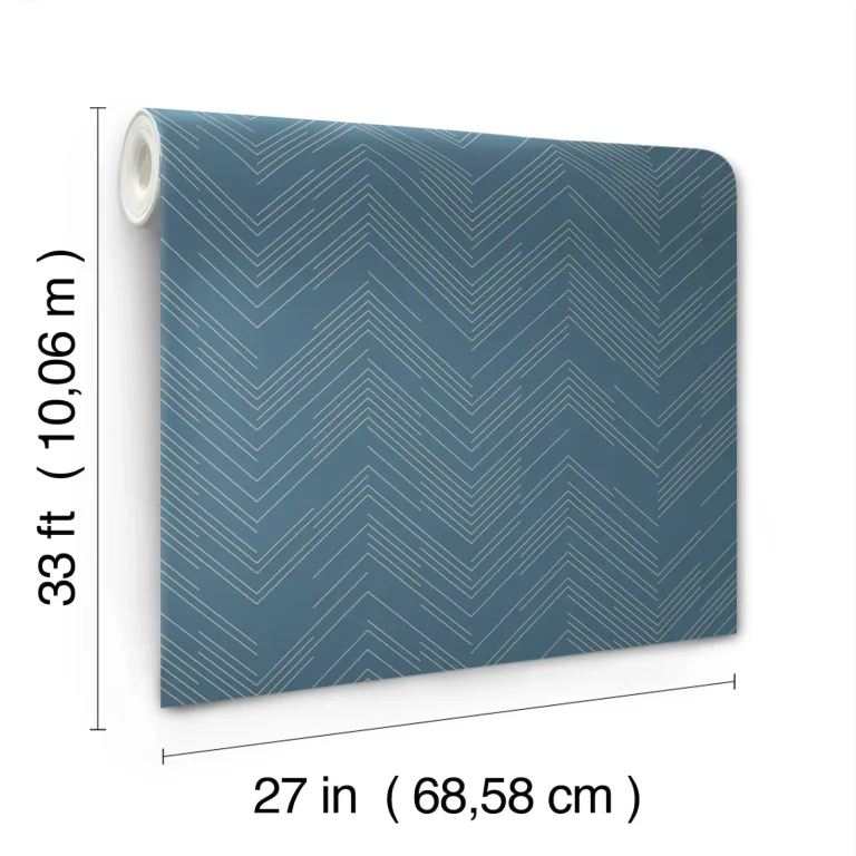 Polished Chevron Wallpaper - Blue/Silver — Ảnh 5