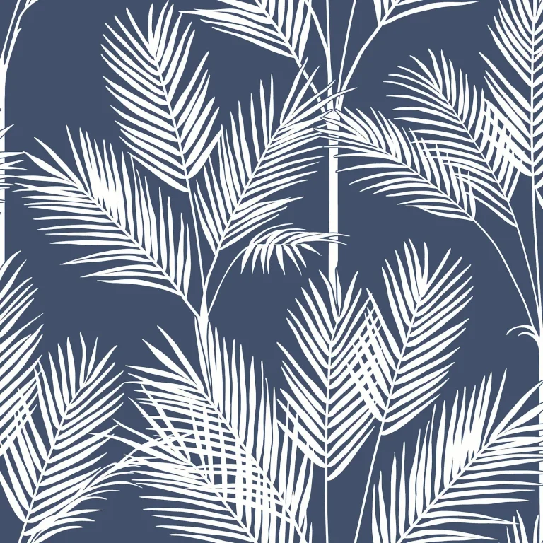 King Palm Silhouette Wallpaper - Navy — Ảnh 4