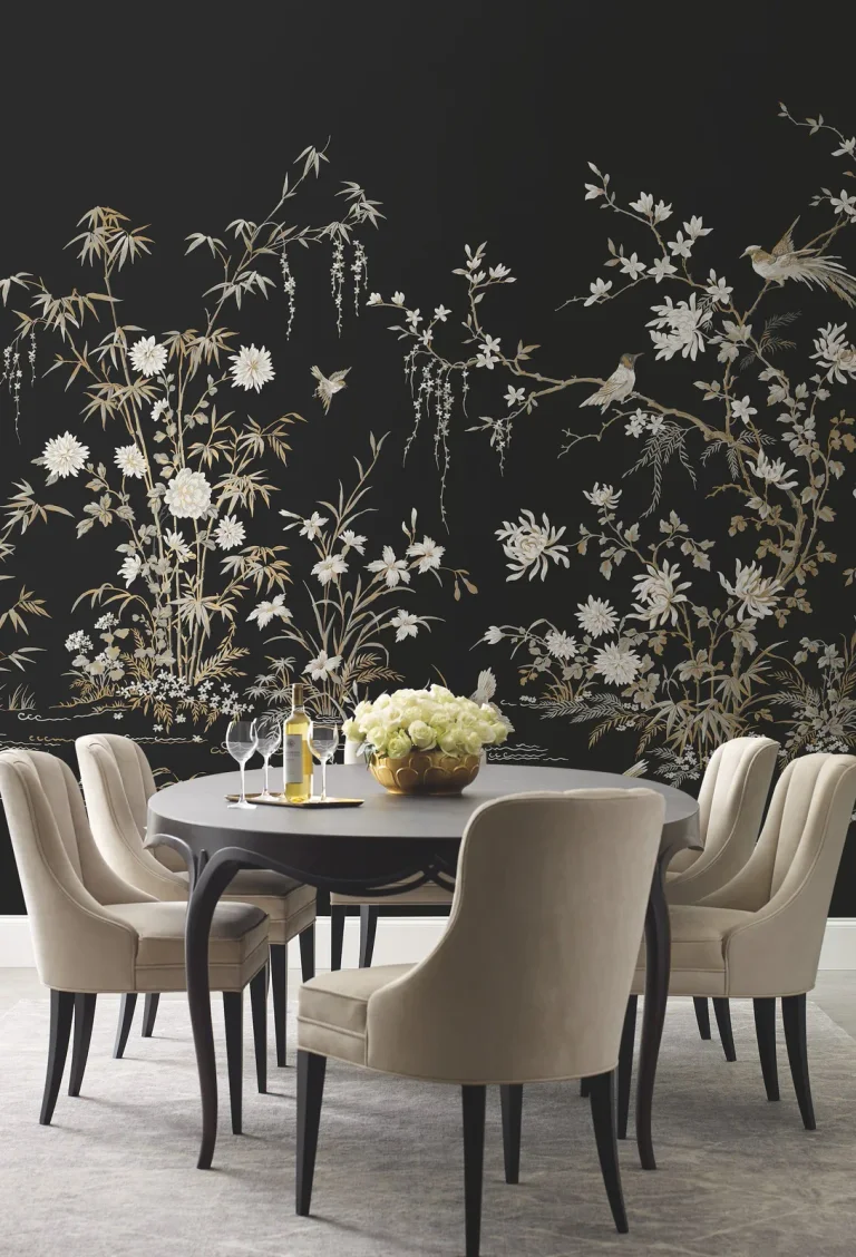 Ronald Redding Flowering Vine Chino Wall Mural - Black — Ảnh 2