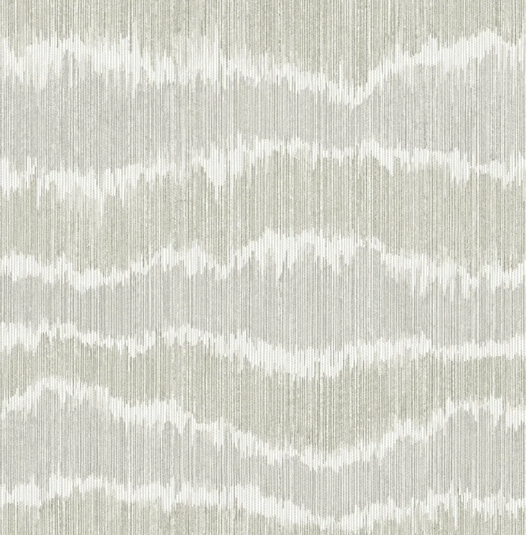 Wiggle Ikat Stripe Wallpaper - Natural/Grey — Ảnh 5