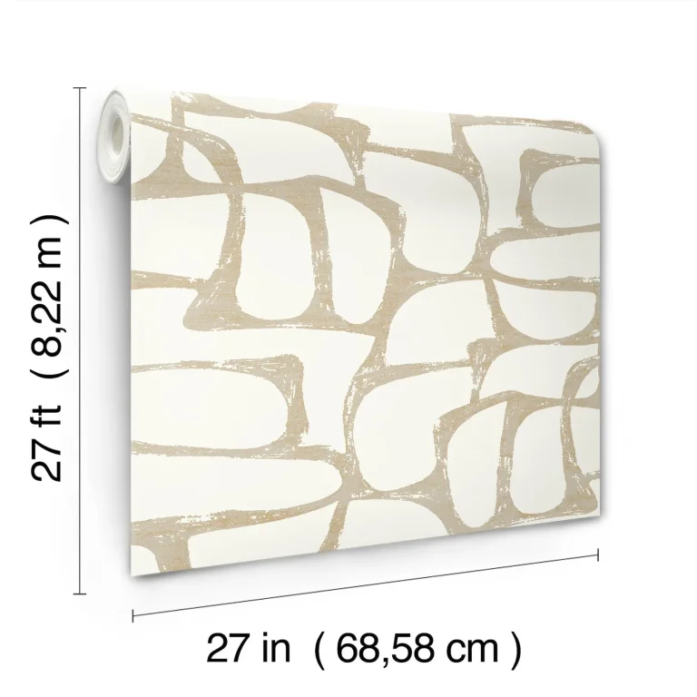Candice Olson Craftsman Geometric Wallpaper - White & Gold — Ảnh 7