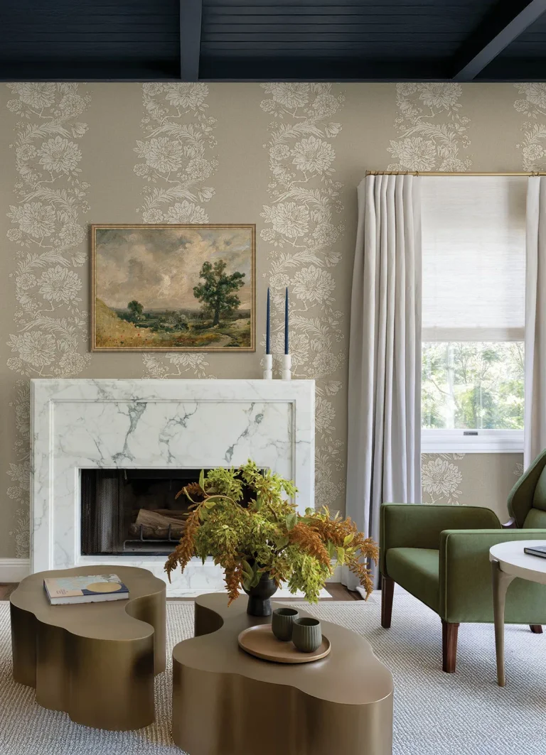Chris Loves Julia Gisela Floral Columns Wallpaper - Neutral — Ảnh 2