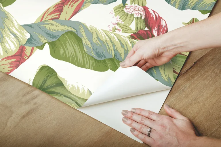Banana Leaf Peel and Stick Wallpaper - White/Green — Ảnh 6