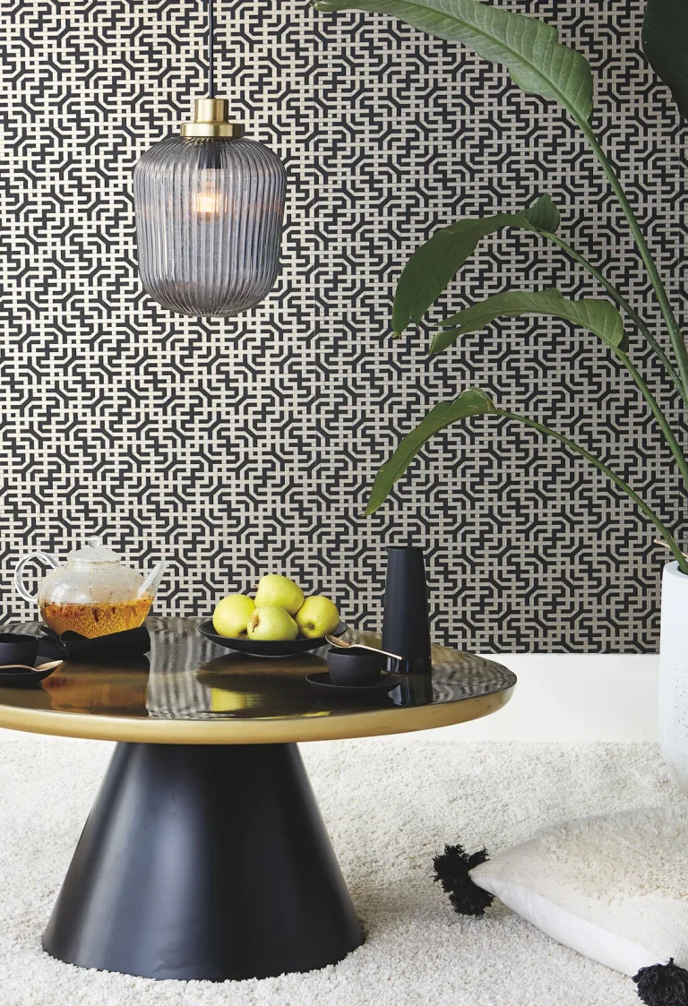 Ronald Redding Dynastic Lattice Wallpaper - Black/Glint — Ảnh 3