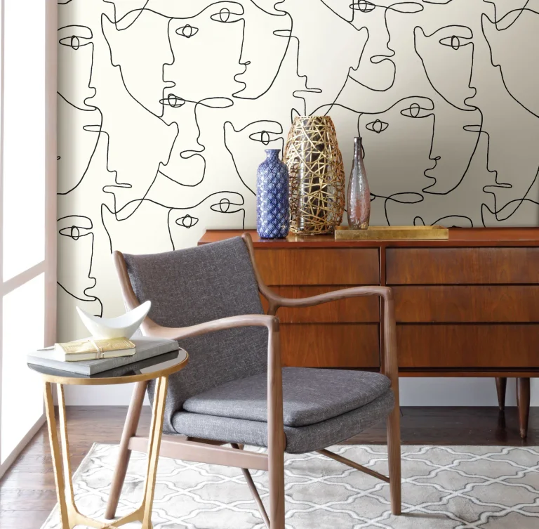 Pablo Portraits Peel and Stick Wallpaper - Black — Ảnh 3