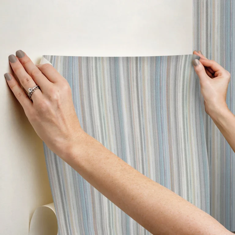 Striped Sunset Peel and Stick Wallpaper - Blue Grey — Image 2
