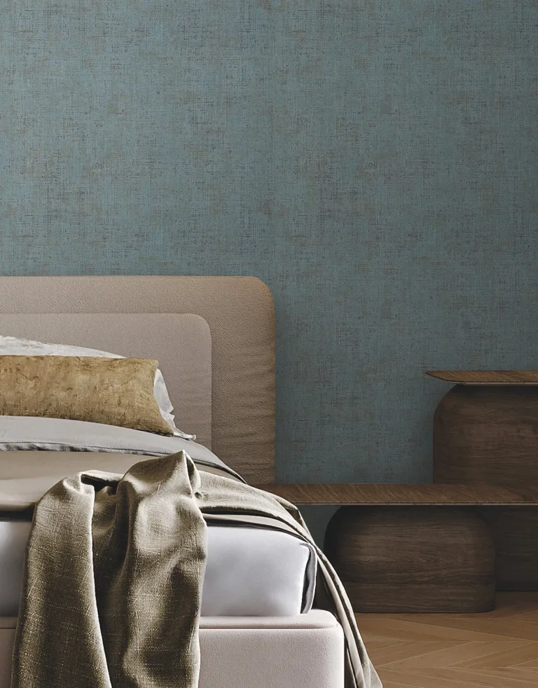 Alma Faux Weave Wallpaper - Blue — Ảnh 3