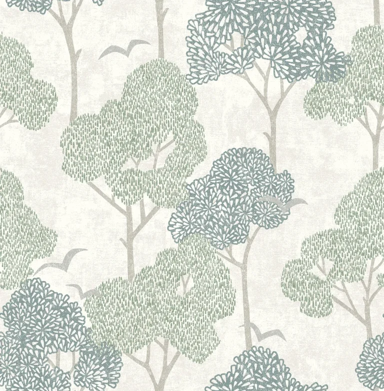 Lykke Textured Tree Wallpaper - Green — Image 3