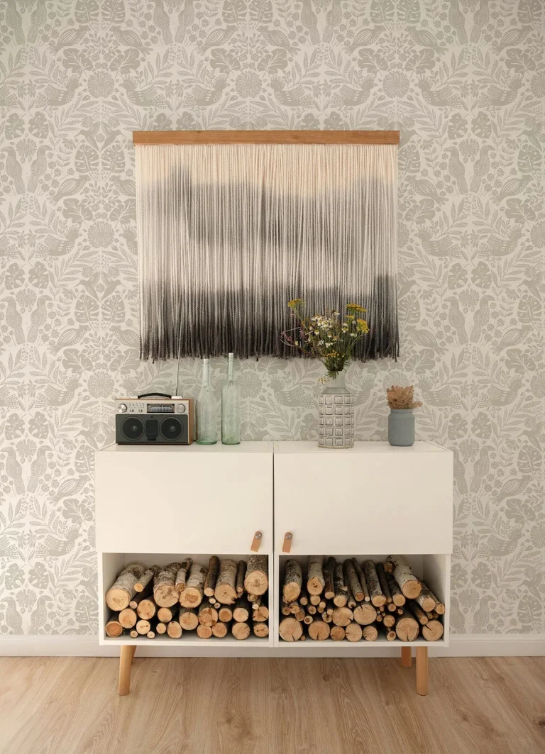 Nestle Bird Block Print Wallpaper - Dove — Ảnh 4