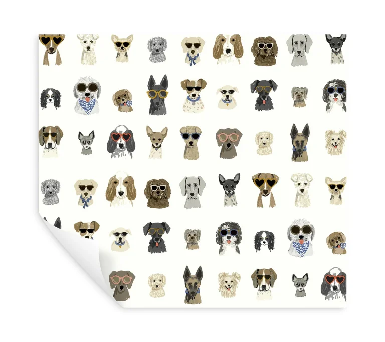 Rifle Paper Co. Dog Days Peel and Stick Wallpaper - Multi White — Ảnh 5