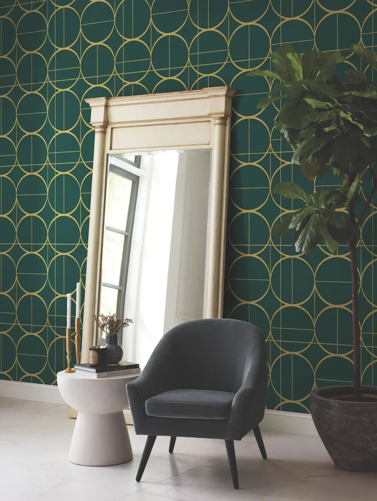 Sun Circles Wallpaper - Emerald/Gold — Ảnh 3