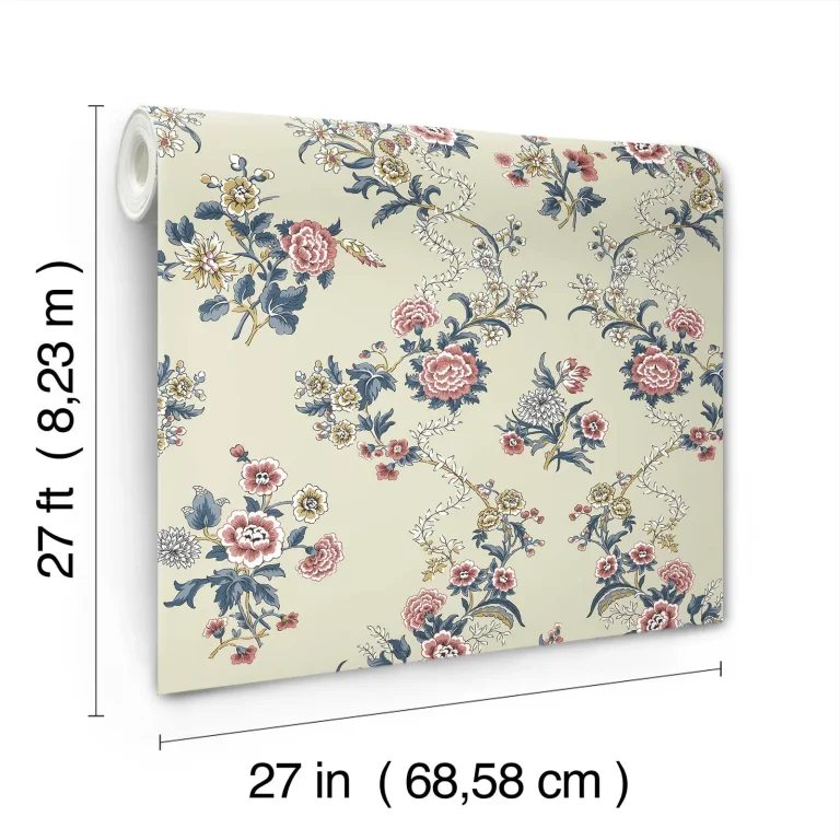 Genevieve Floral Trail Wallpaper - Rose — Ảnh 5