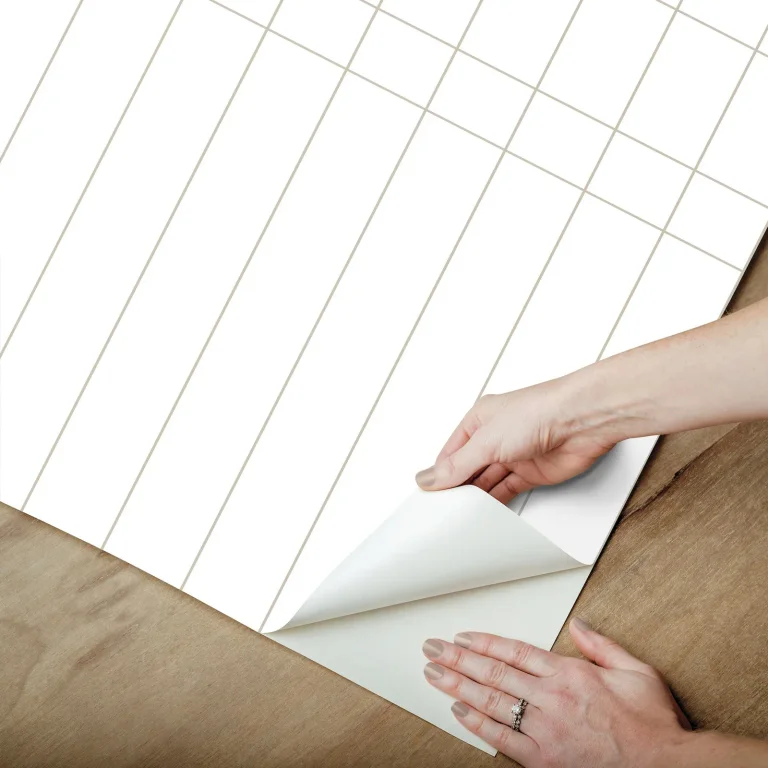 Magnolia Home Linear Gridwork Wallpaper - Linen on White — Ảnh 6