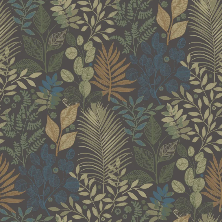 Ängslycka Forest Botanicals Wallpaper - Charcoal — Ảnh 2