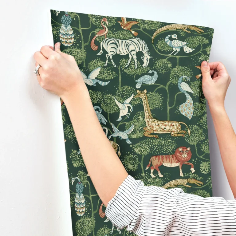 Rigby Jungle Animals Wallpaper - Green — Ảnh 3