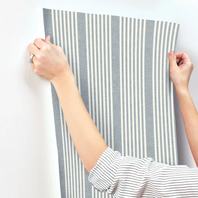 Magnolia Home French Linen Stripe Wallpaper - Navy — Image 4