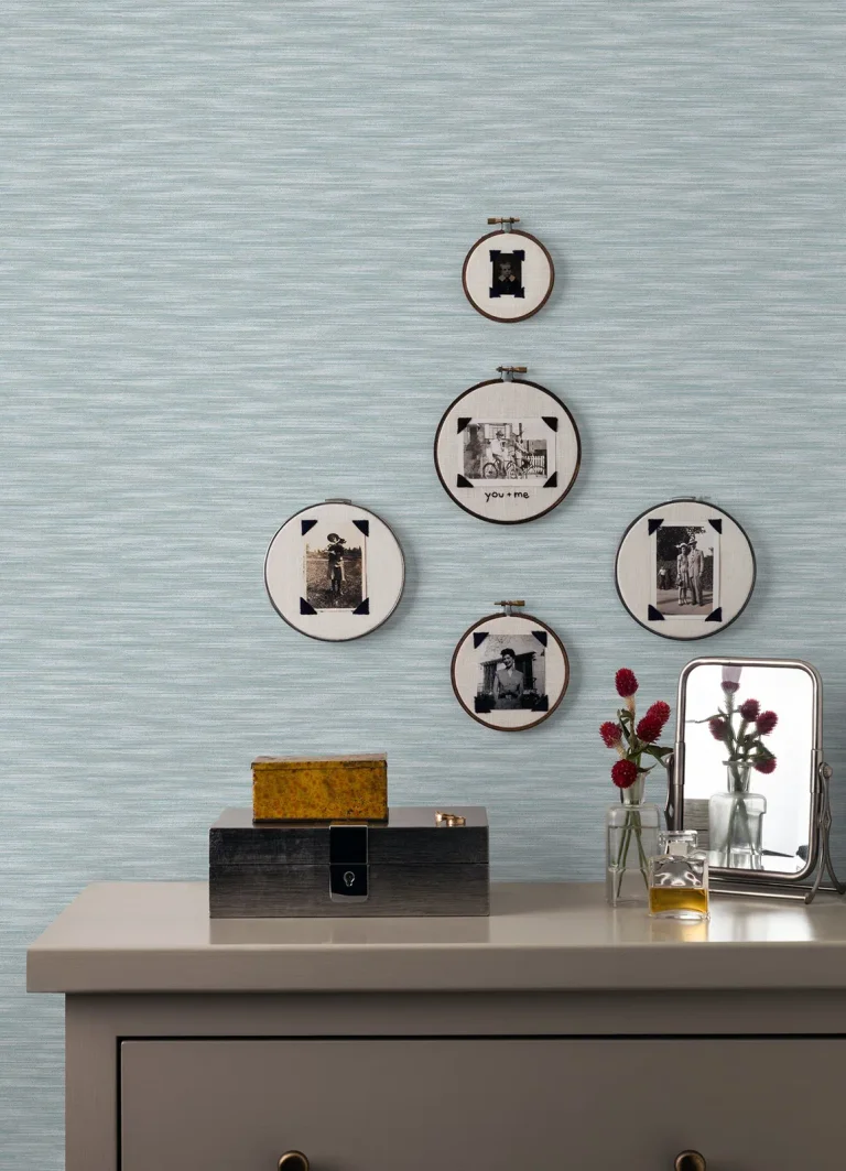 Benson Variegated Stripe Wallpaper - Light Blue