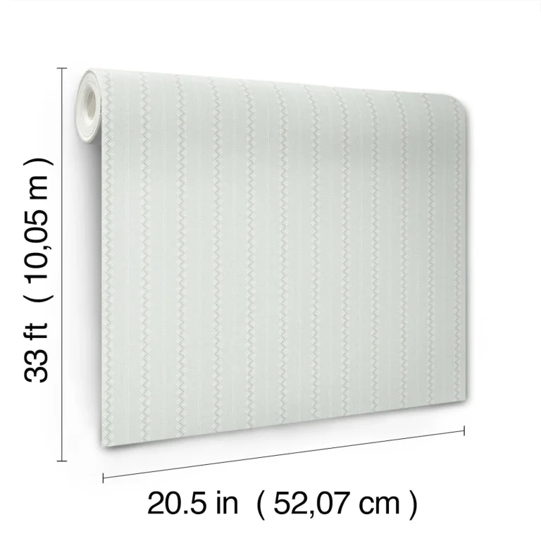 Chesapeake Curtis Embellished Stripe Wallpaper - Aqua — Ảnh 3