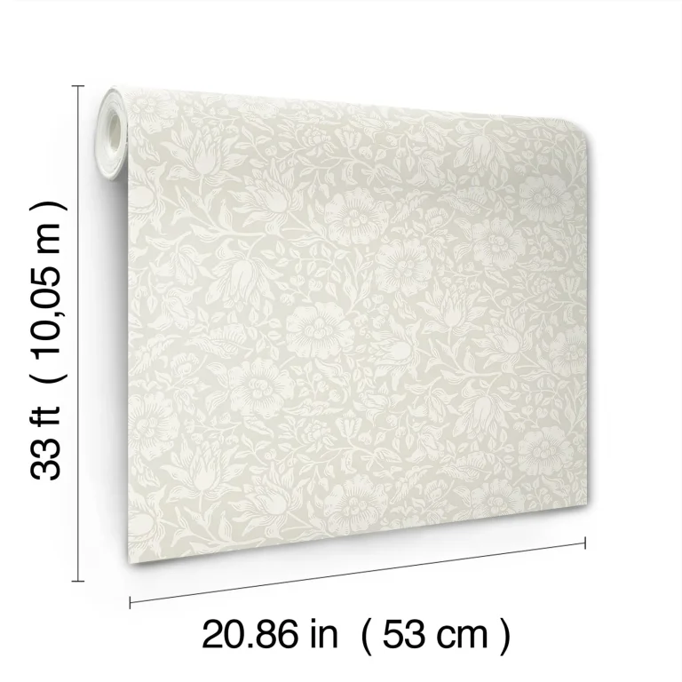 Mallow Floral Vine Wallpaper - Dove — Ảnh 4