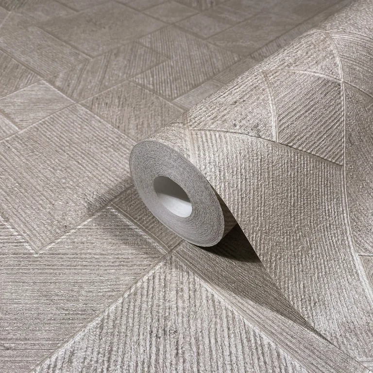 Marquetry Tile Wallpaper - Grey — Ảnh 5