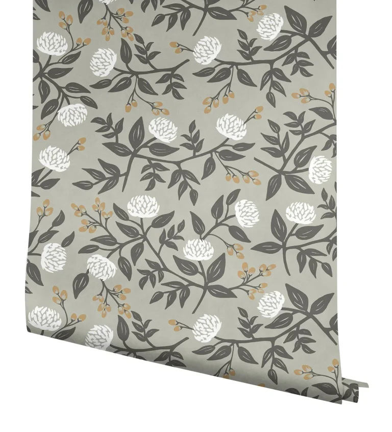 Rifle Paper Co. Peonies Floral Peel and Stick Wallpaper - Grey — Ảnh 3
