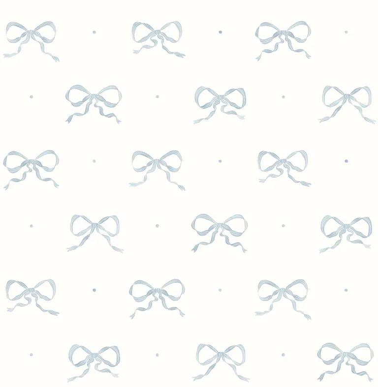 Emma Large Bow Wallpaper - Blue — Ảnh 5