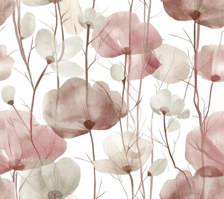 Ronald Redding Cotswolds Poppies Floral Wallpaper - Red — Ảnh 3