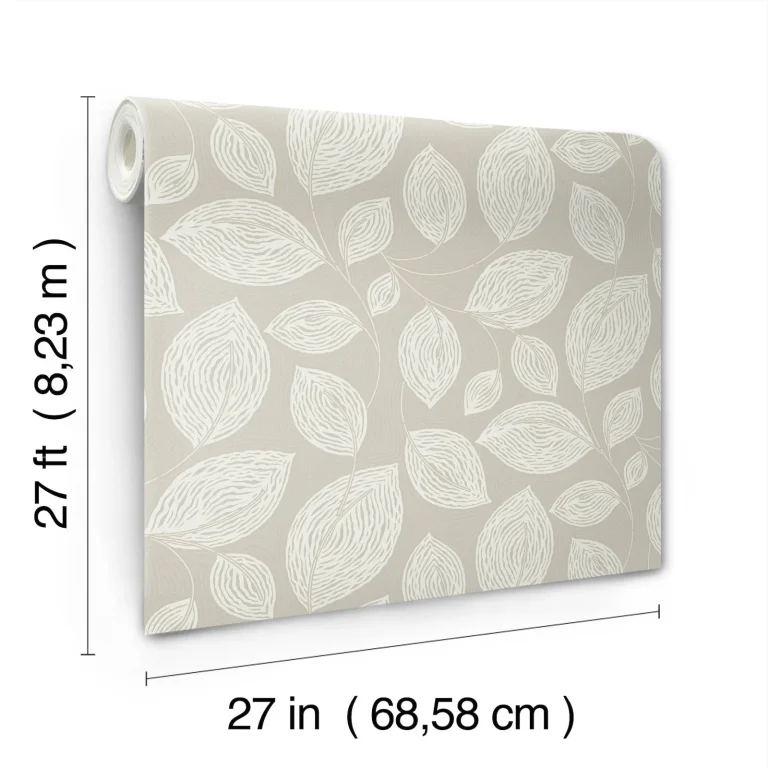 Candice Olson Contoured Leaves Wallpaper - Taupe — Image 2