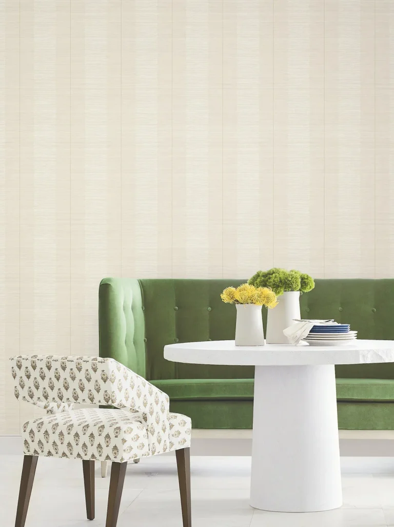 Colbert Stripe Textured Wallpaper - Ivory — Image 5