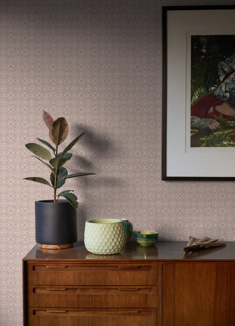 Larsson Ogee Wallpaper - Pink — Ảnh 3