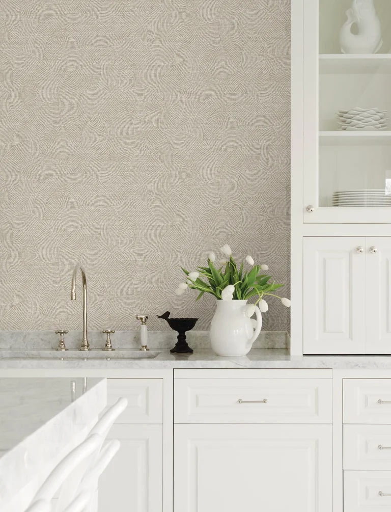 Chesapeake Harrison Swirling Geometric Wallpaper - Pewter — Ảnh 4