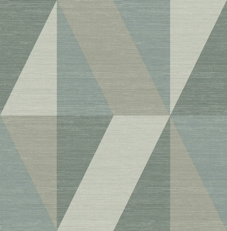 Winslow Geometric Faux Grasscloth Wallpaper - Green — Ảnh 4