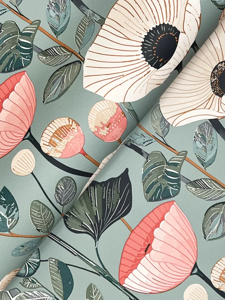 Mindra Floral Trail Wallpaper - Blue/Pink — Ảnh 6