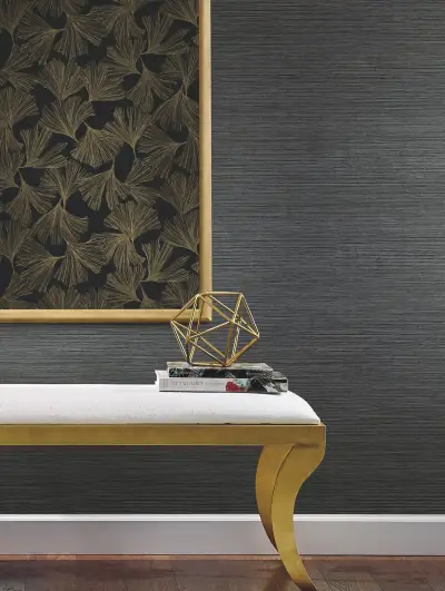 Shining Sisal Wallpaper - Black/Silver