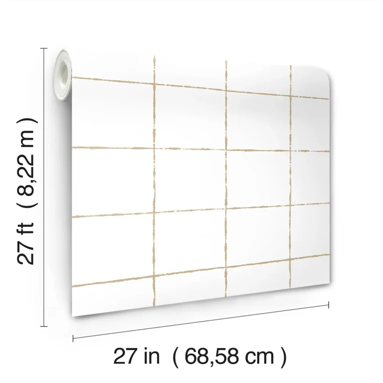 La Vitre Plaid Wallpaper - Gold — Ảnh 2