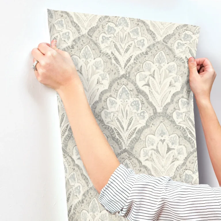 Chesapeake Mimir Quilted Damask Wallpaper - Grey — Ảnh 6