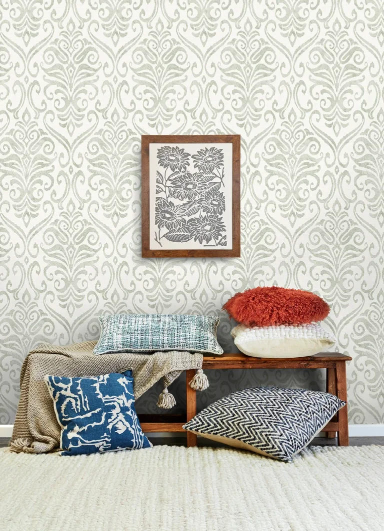 Chesapeake Adavu Damask Wallpaper - Sage — Ảnh 2