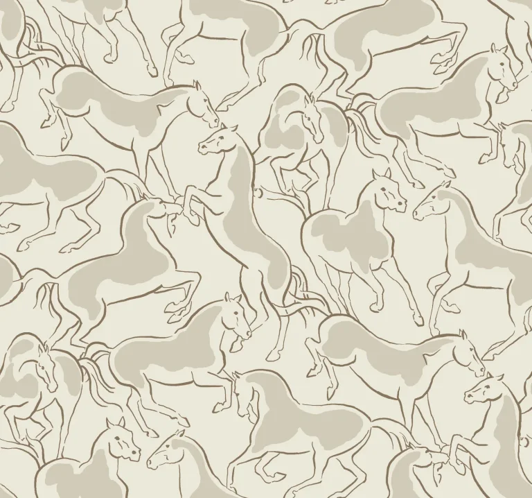 Ronald Redding Dressage Stallions Wallpaper - Beige — Ảnh 2