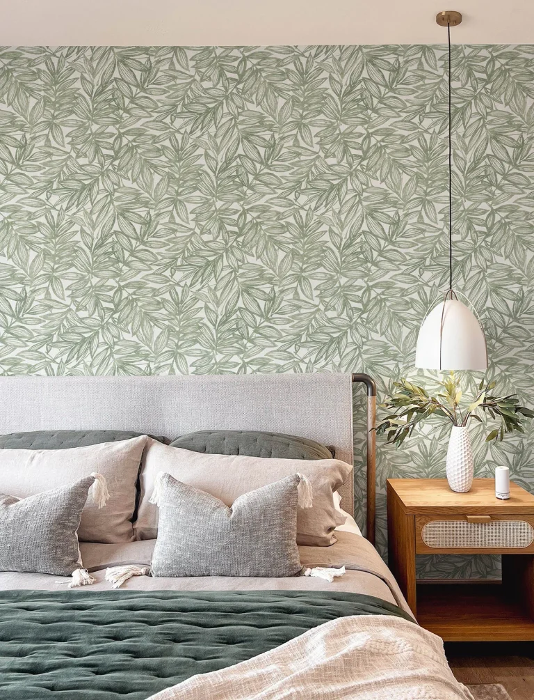 Rhythmic Leaf Wallpaper - Sage — Ảnh 3