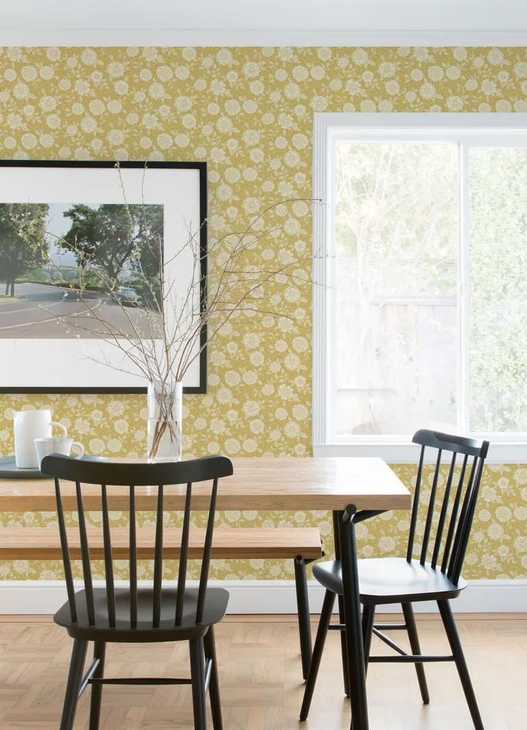 Lizette Charming Floral Wallpaper - Mustard — Ảnh 3