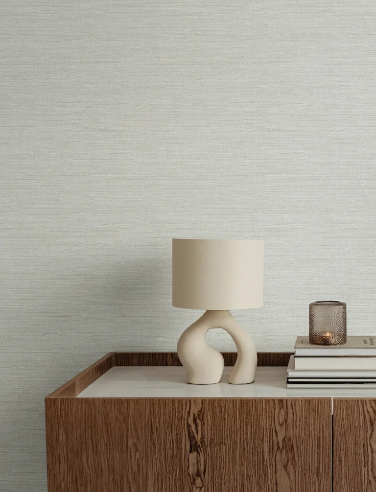 Sheehan Faux Grasscloth Wallpaper - Pearl — Ảnh 5