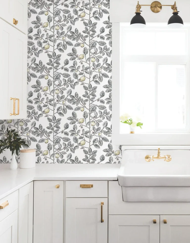 Limoncello Toile Wallpaper - Black — Image 3
