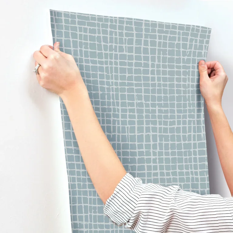 Albin Gridline Wallpaper - Sky Blue — Ảnh 6