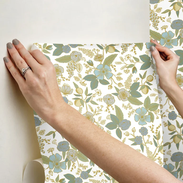 Rifle Paper Co. Colette Peel and Stick Wallpaper - Blue Multi — Ảnh 6