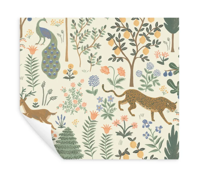 Rifle Paper Co. Menagerie Peel and Stick Wallpaper - Cream — Ảnh 5