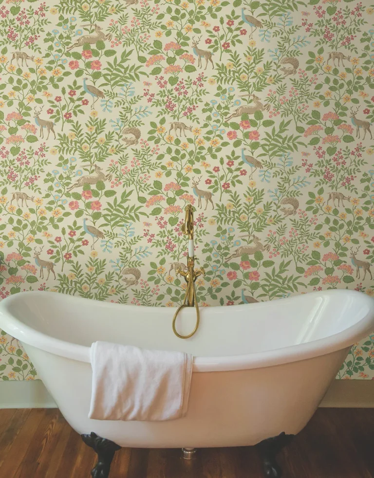 Erin & Ben Woodland Floral Peel and Stick Wallpaper - Linen — Ảnh 2