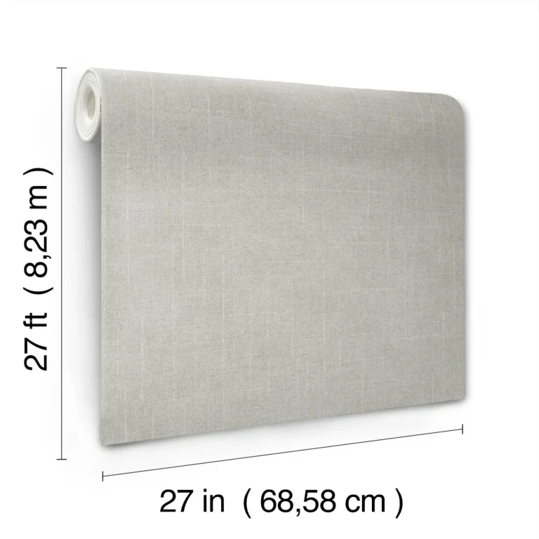 Ronald Redding Saratoga Faux Linen Wallpaper - Grey — Ảnh 2