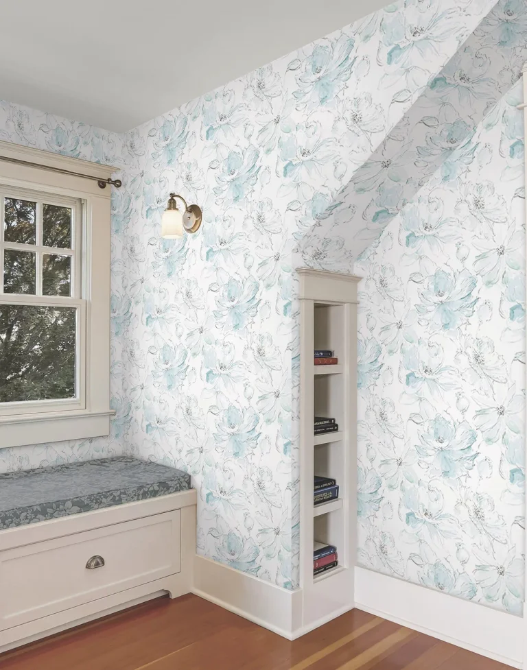 Floral Dreams Peel and Stick Wallpaper - Teal/Mineral Gree — Ảnh 7